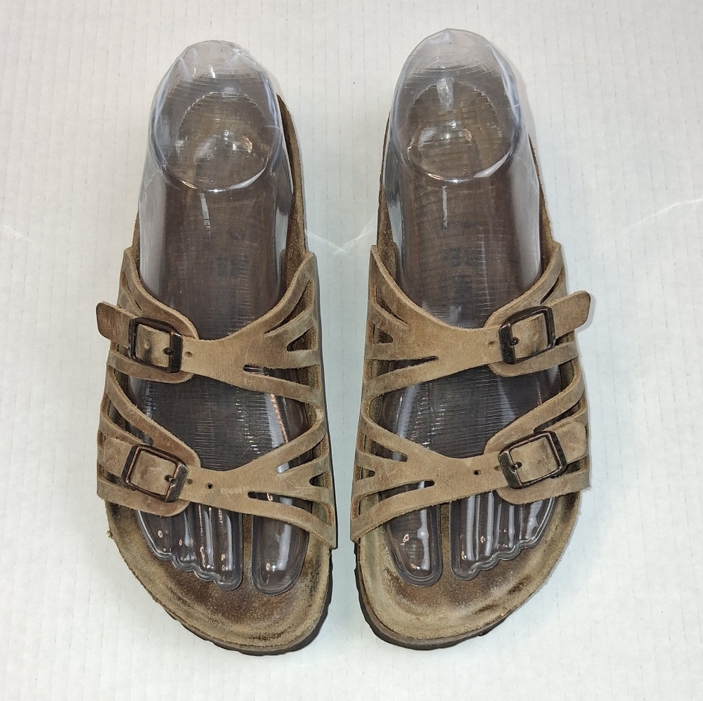 Birkenstock Granada Habana Tan Oiled Leather Soft Footbed Sandals